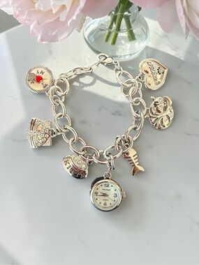 Vintage Waltham Quartz Charm Watch Bracelet